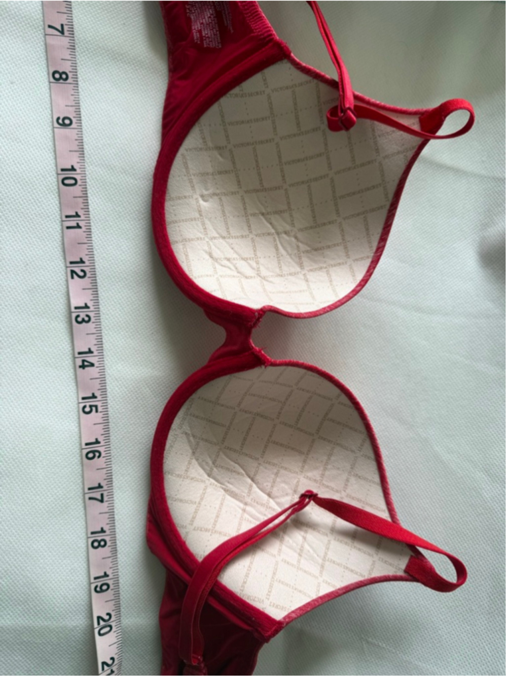 VS Victoria's Secret Padded Perfect Coverage RED Bra Size 34C - Picture 6 of 7